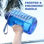 Bouteille d'eau de gallon avec paille et marqueur horaire, énorme bouteille de sport de 128 oz/74 oz avec poignée sans BPA, conteneur d'eau étanche pour le fitness, la gym, le yoga et les activités de plein air