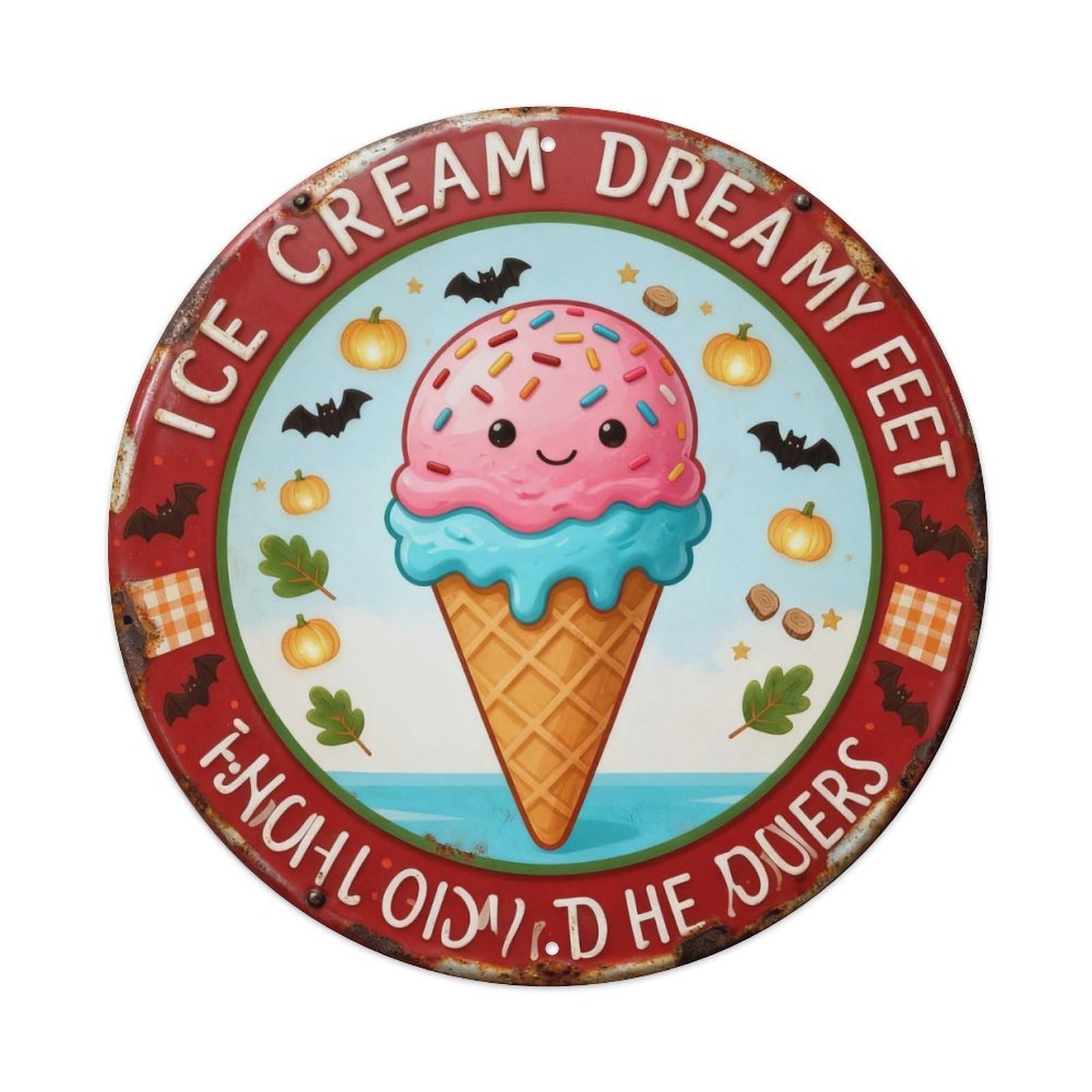Ice Cream Dreams Metal Tin Sign Plaque