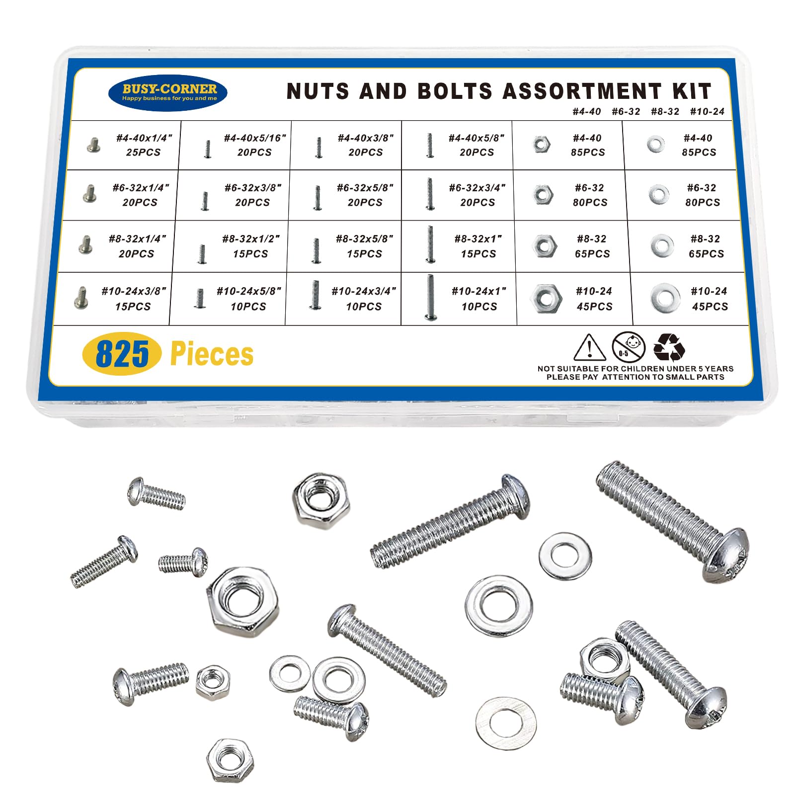 Uxcell #4-40 X 3/4" UNC Alloy Steel Hex Socket Button Head Screws – Black, 20-Pack, 10.9 Grade