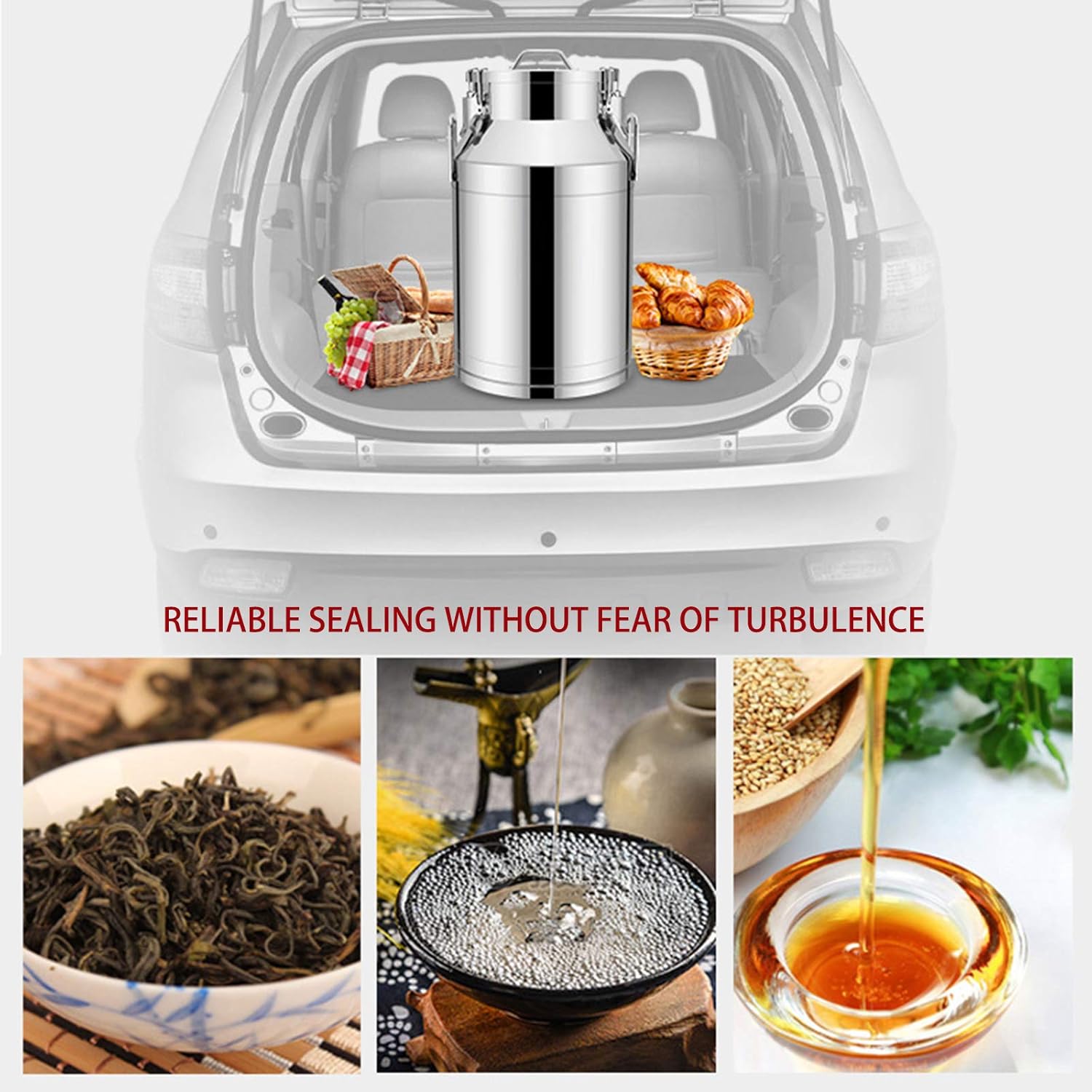 Heavy Duty Farm Milk Can Bucket with Sealed Lid, 304 Stainless Steel Wine Pail Milk Transport Barrels Tote Jug Tea Canister,50L (28l(33 * 48cm))