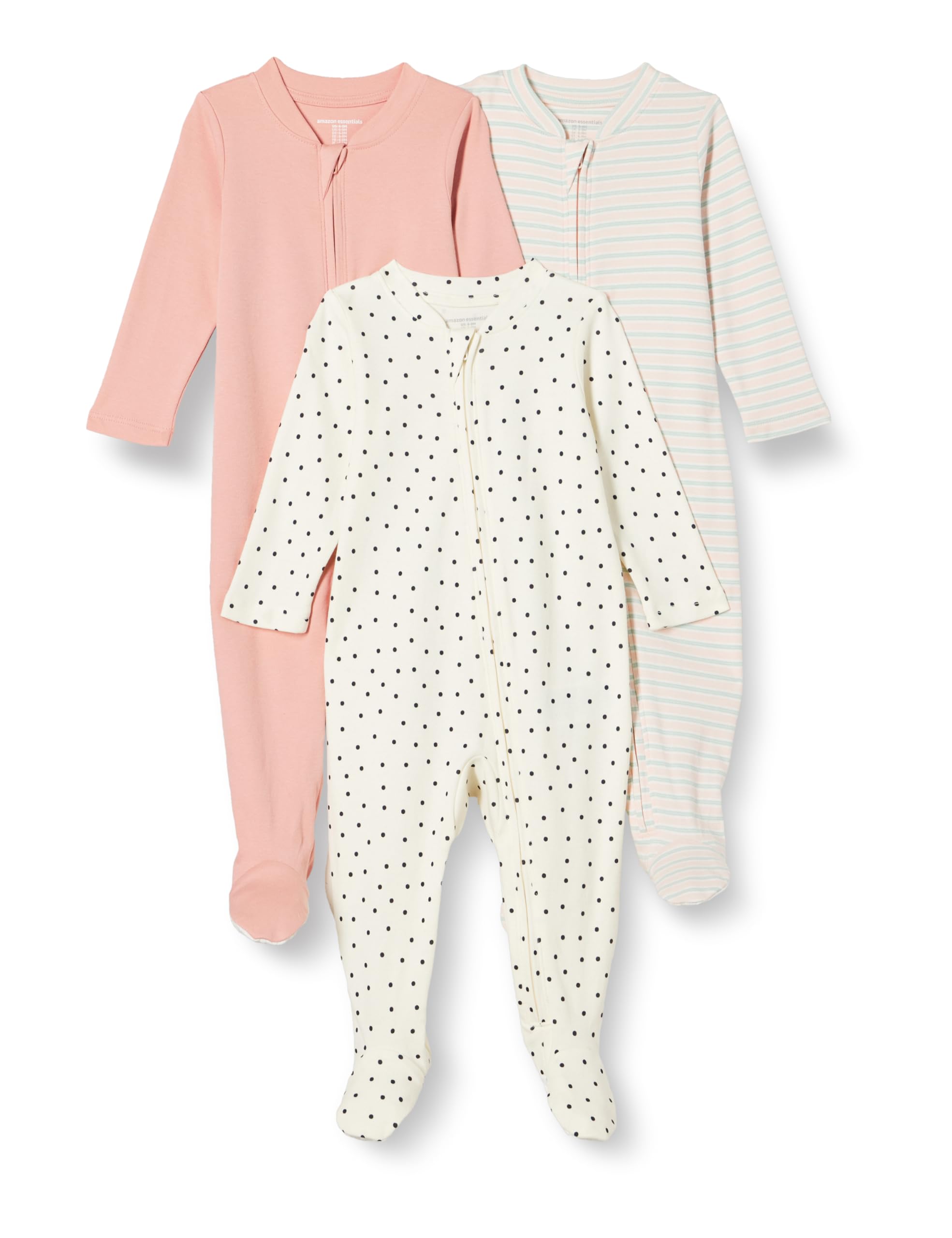 Amazon Essentials Unisex - Bimbi 0-24 Tutina con Piedini