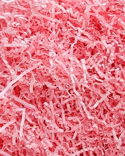 Alvika - 100 Grams - Baby Pink - Soft & Thin Crinkle Cut Paper Shred Filler great for Gift Wrapping, Basket Filling, Birthdays, Weddings, Anniversaries, Valentines Day, and other occasions