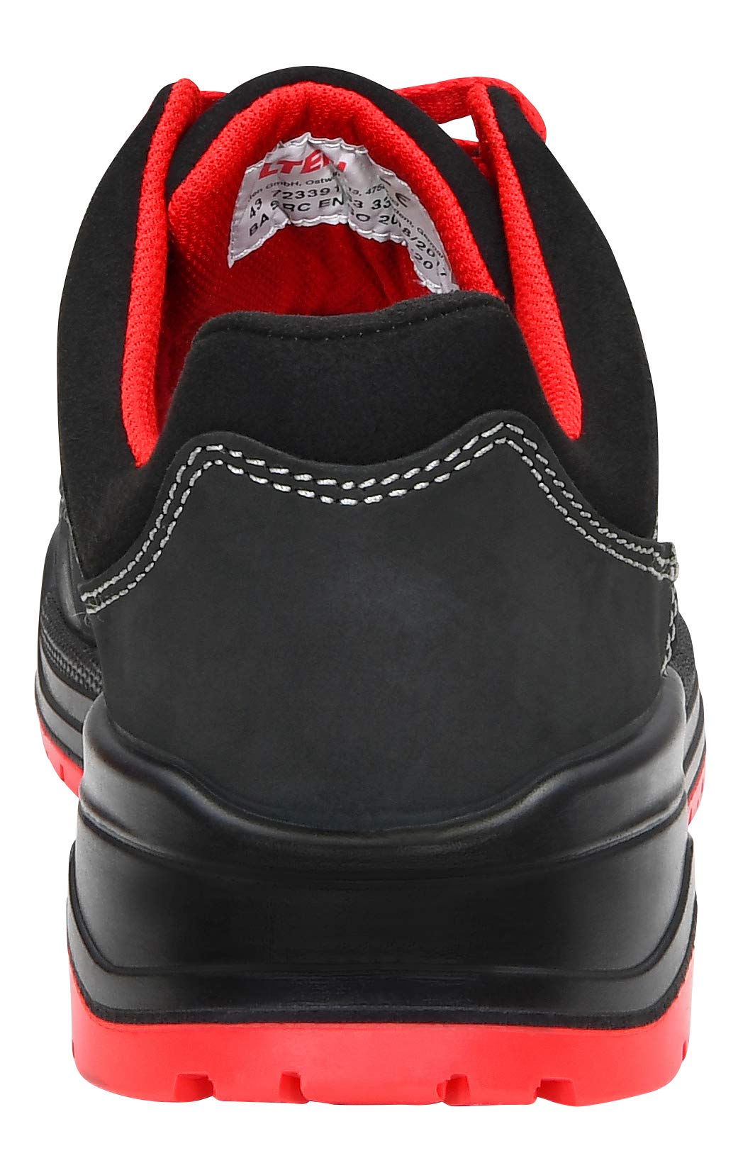 ELTEN Maverick Black-red Low ESD S3S | Sicherheitsschuhe für Damen & Herren, Stahlkappe, leicht, atmungsaktiv, Gr. 43