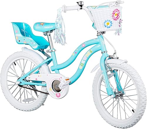 COEWSKE Bicicleta para niños, marco de acero, bicicleta para niños, estilo princesa pequeña, 12-14-16-18-20 pulgadas, con rueda de entrenamiento