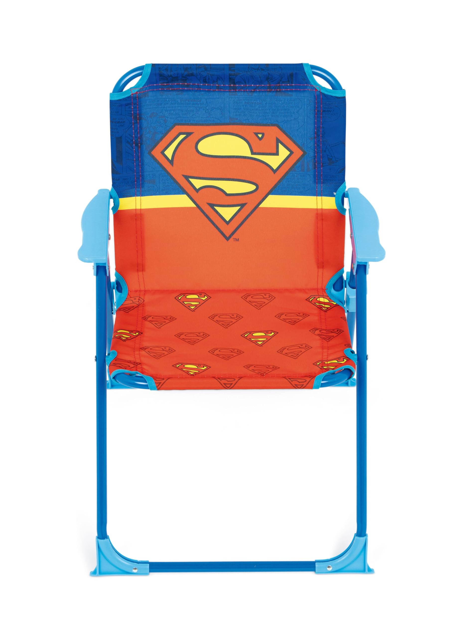 ARDITEX Chaise Pliante avec accoudoirs Superman de DC Comics - 38x32x53cm - Adaptée au Jardin, Camping, Plage ou Montagne - Idéale pour Enfants.