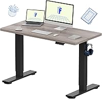 Vista 21 de Flexispot - Escritorio eléctrico de pie, soporte para computadora para oficina en casa, mesa de trabajo de altura ajustable Arce