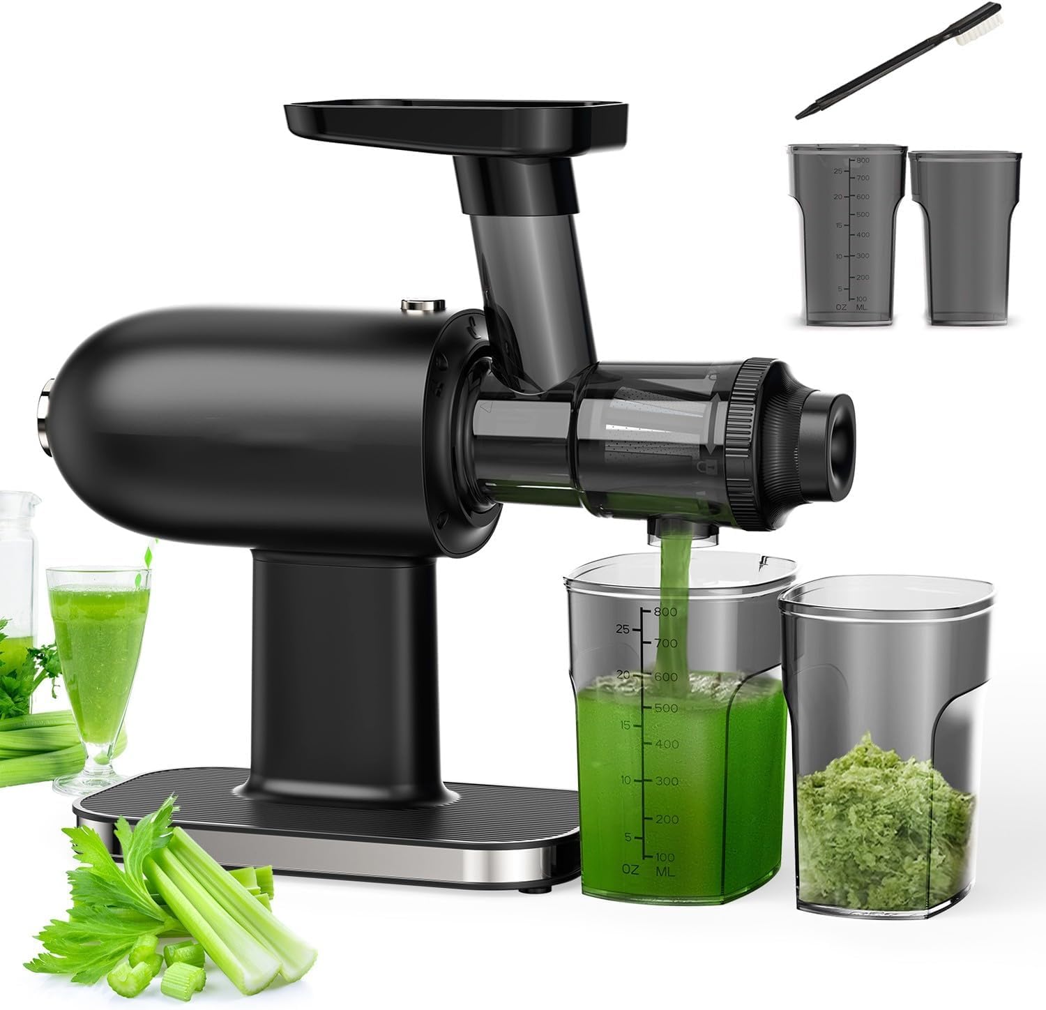 GYKOZY Quiet Slow Masticating Juicer, Cold Press Extractor for Nutrient-Rich Juice, Anti-Clog Design, Easy Clean for Fruits & Vegetables