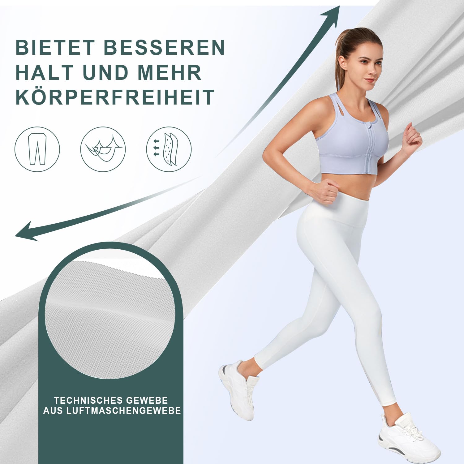 Voarge Legginsy damskie z wysokim stanem, sportowe, oddychające spodnie do jogi, spodnie sportowe do jogi