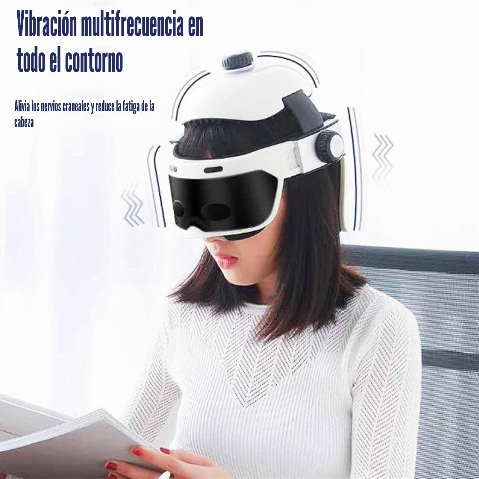 ERICAT Casco De Masaje Eléctrico para Cabeza, Masajeador De Vibración por Presión De Aire con Control Remoto Y 5 Modos, Masaje De 360 ​​Grados Y Compresa Caliente a 42 ℃, para Promover La Circulación