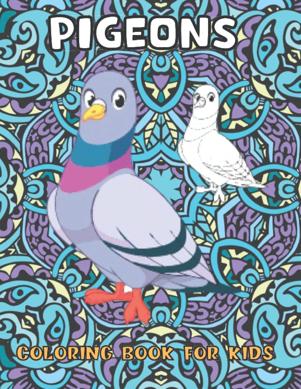 Pigeons Coloring Book for Kids: Stress Relaxation Wonderful Pigeons Coloring Book With Gorgeous Designs To Color For Kids