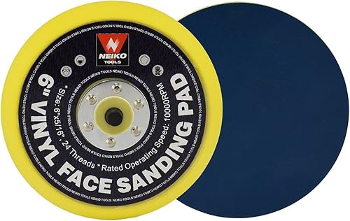 Miniatura 4 de NEIKO 30262A Almohadilla de lijado de 6 pulgadas con respaldo de vinilo PSA, eje de 516 pulgadas con 24 soportes de rosca, 10,000 RPM, las