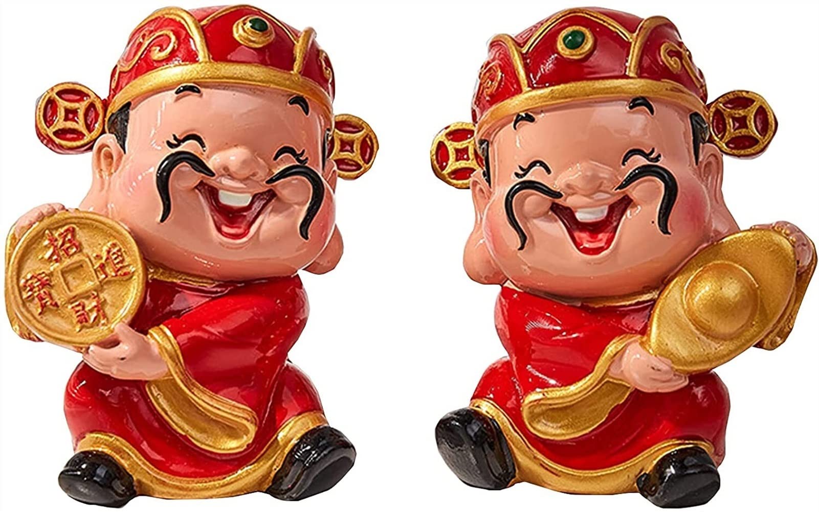 Feng Shui Statue,Feng Shui Products God Of Wealth Statue Set, Sculptures And Statues God Of Fortune Caishen Figurines, Decoration Gifts Blessing Gift