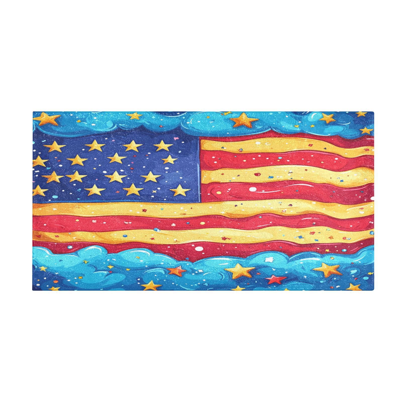 Tapis de bain nuage aquarelle grand format antidérapant pour cuisine et salle de bain