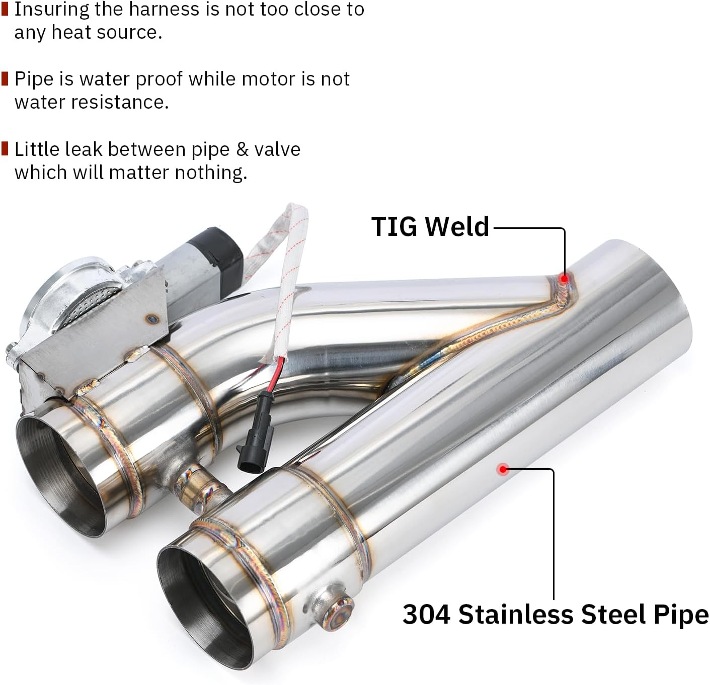 Universal 3 Inch Stainless Steel Exhaust Pipe 2PCS Kit
