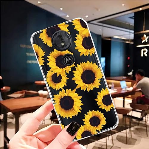 Miniatura 6 de Funda para Moto G7, Moto G7 Plus con flores, a prueba de golpes, transparente, suave, flexible, de TPU, delgada, no es compatible con Motorola Moto