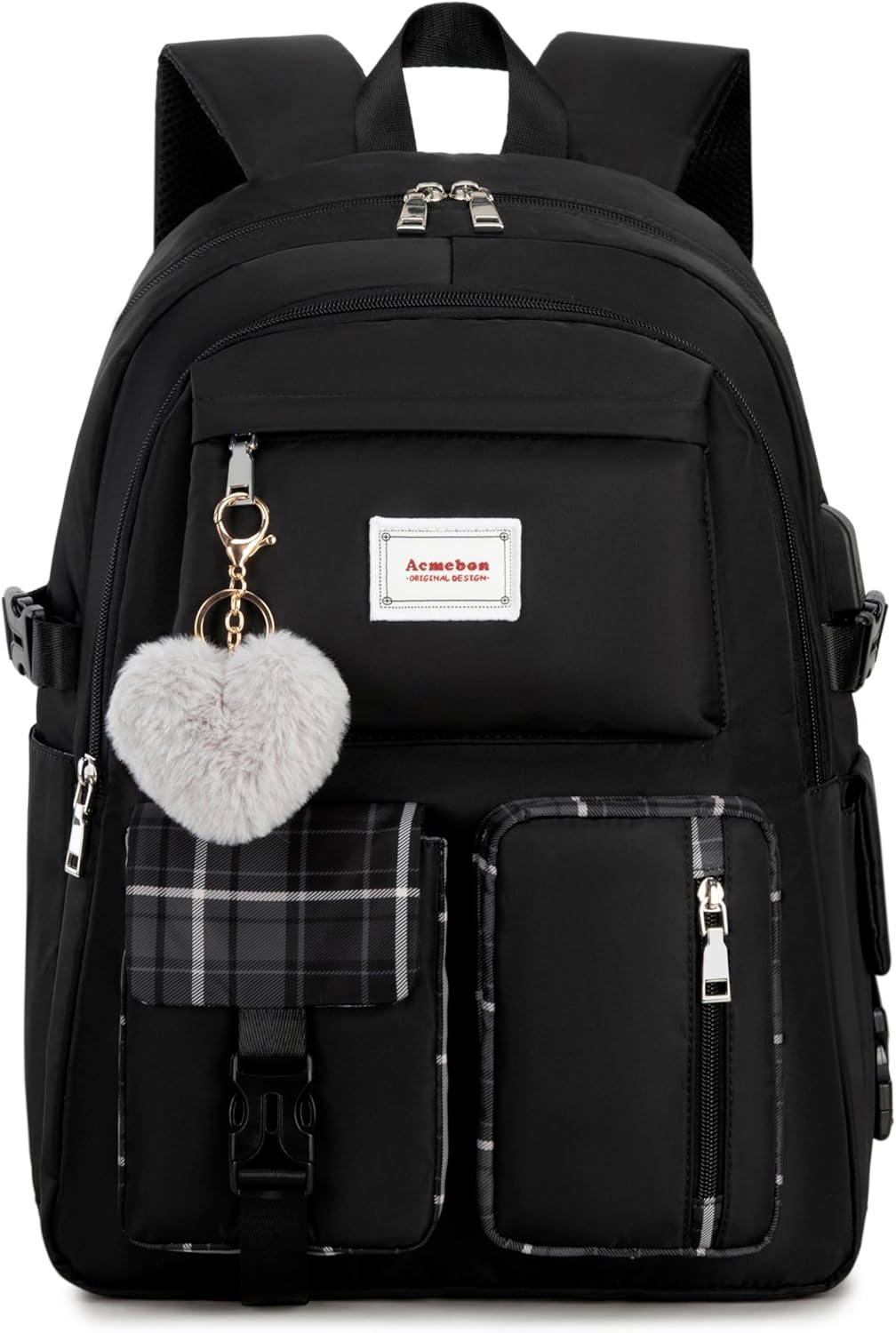 Girl Roomy Fashion Laptop Backpack Casual Daily Backpack for Women Black