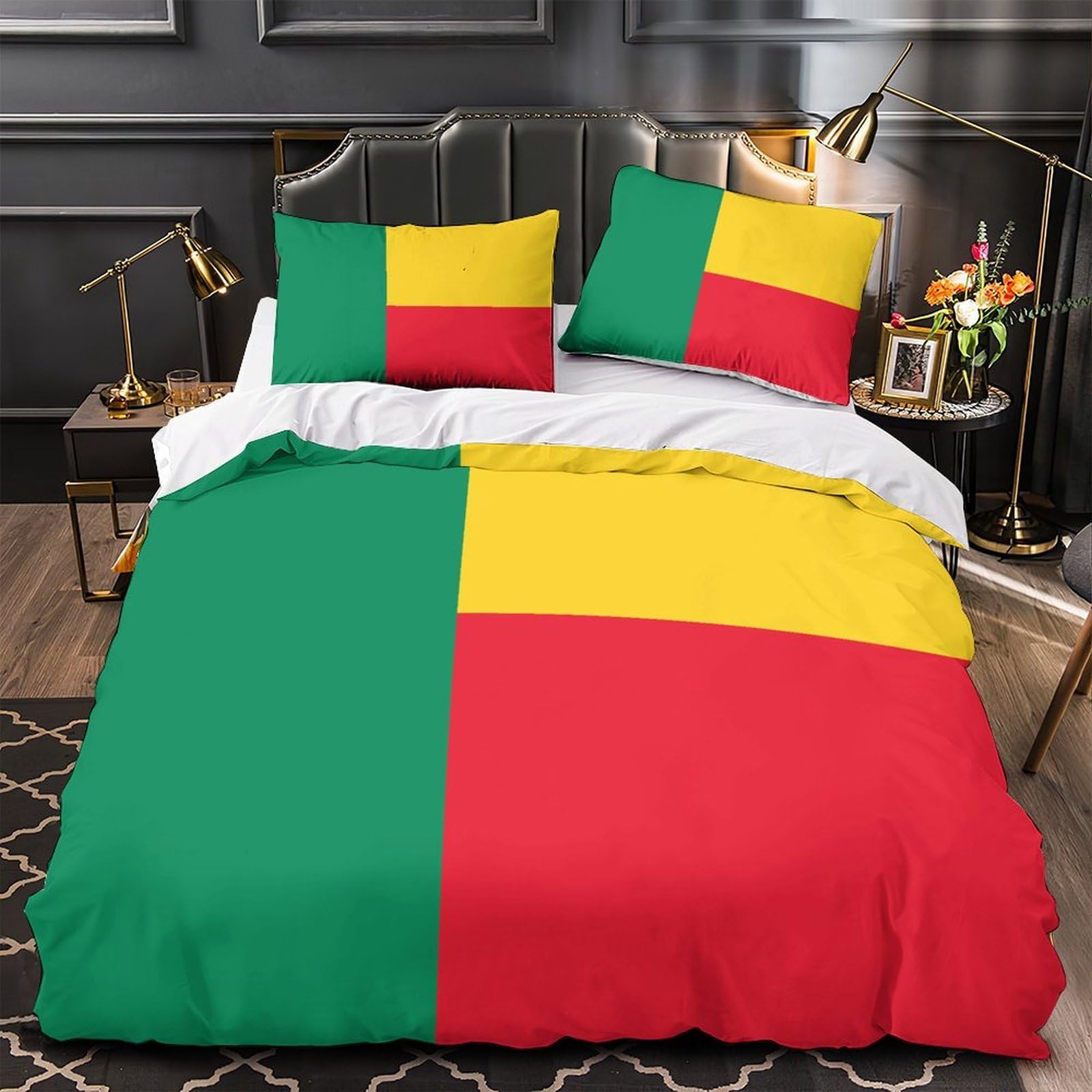 MMDASBVPE Flag Design Quilt Cover 3D Print Luxurious 3PCs Bedding Set Zipper Closure Duvet Cover Extra Soft Durable for Kids Adults Women Girls Teens Youth Teenagers Double（200x200cm）