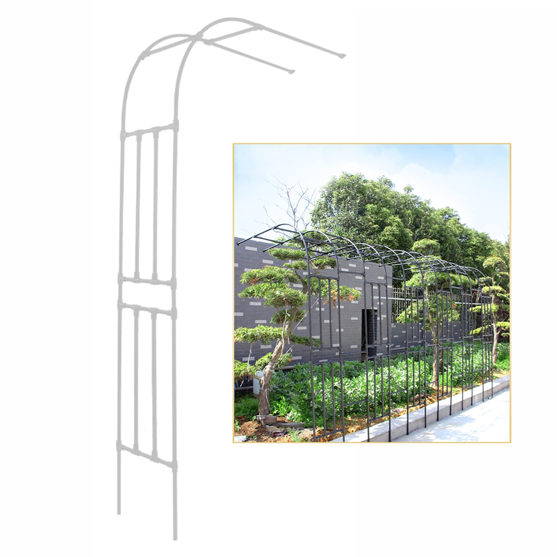 Arche de jardin en métal pour cérémonie de mariage et décoration extérieure