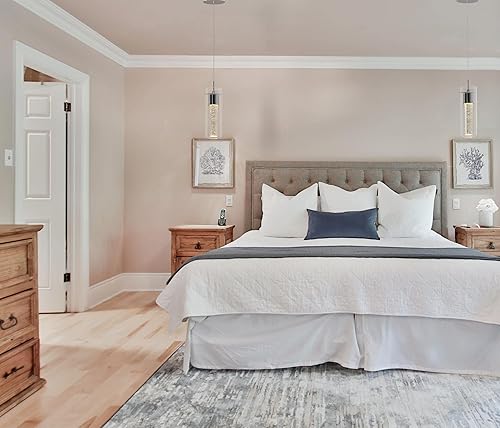 Miniatura 3 de Tawson Alice Moderna lámpara colgante de techo de 1 luz, LED integrado y vidrio de burbujas de alta calidad, para isla de cocina, pasillo, entrada,