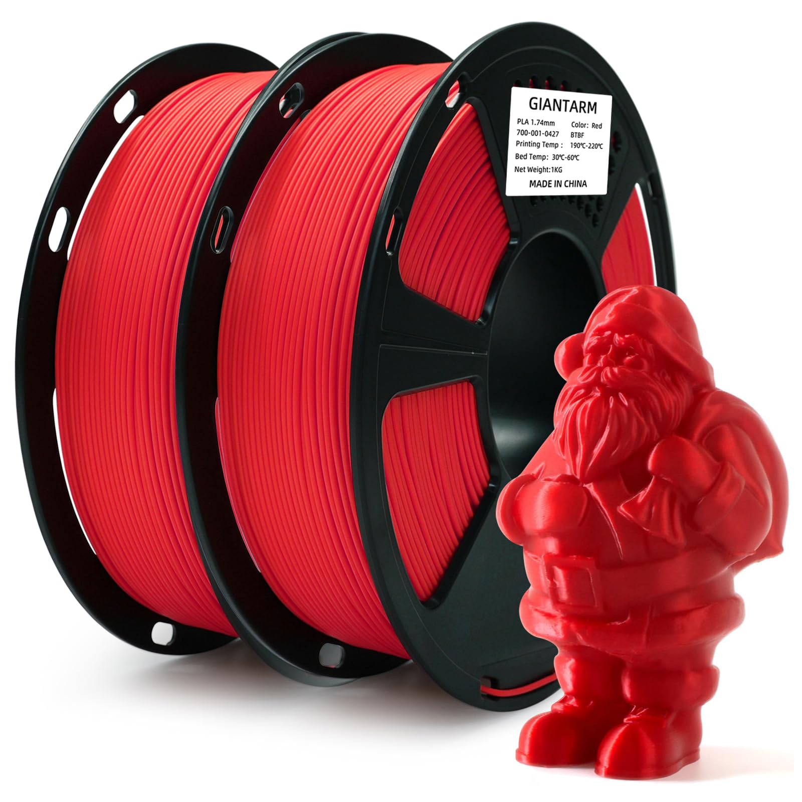 GIANTARM PLA 3D Printer Filament 1.75mm,Red 2kg