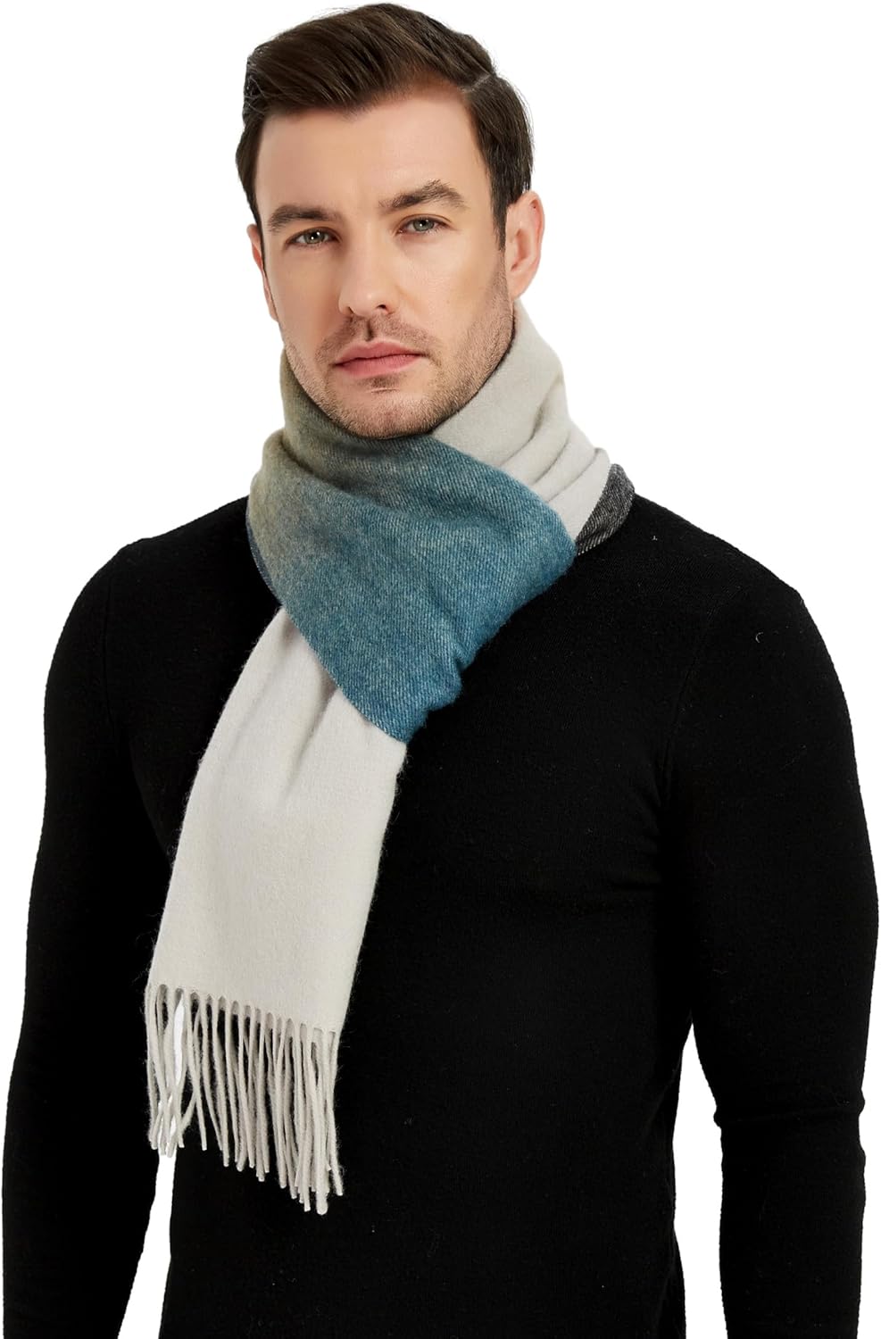 Novawo Mens Wool Scarf Warm and Soft Long Scarves Winter Stylish Scarves - Image 4