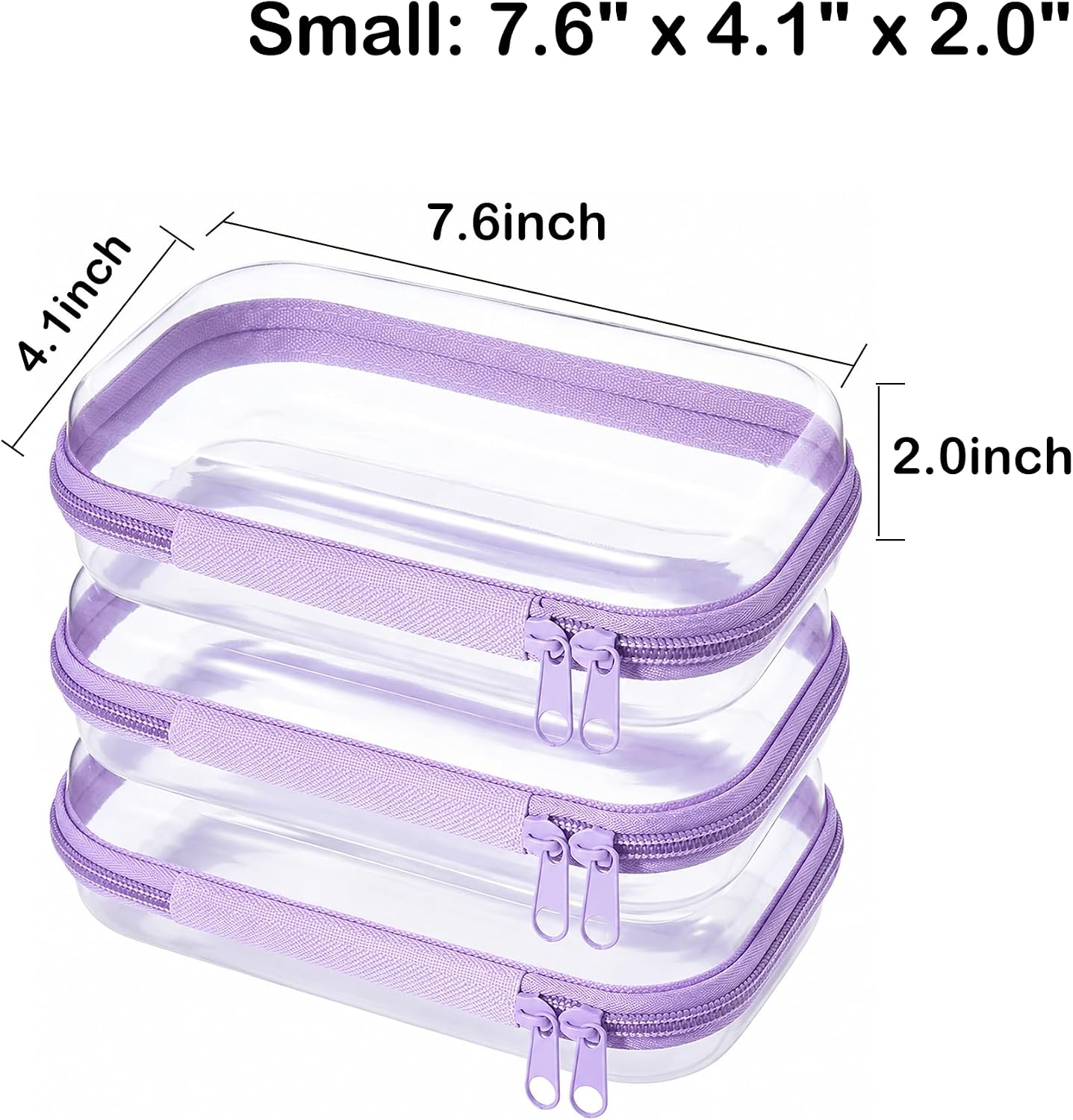 Clear Hard Shell Zipper Case, Transparent Cosmetic Bag Organizer, Crush Resistant Clear Makeup Pouch for Travel Toiletries, Cosmetics and Accessories image 2