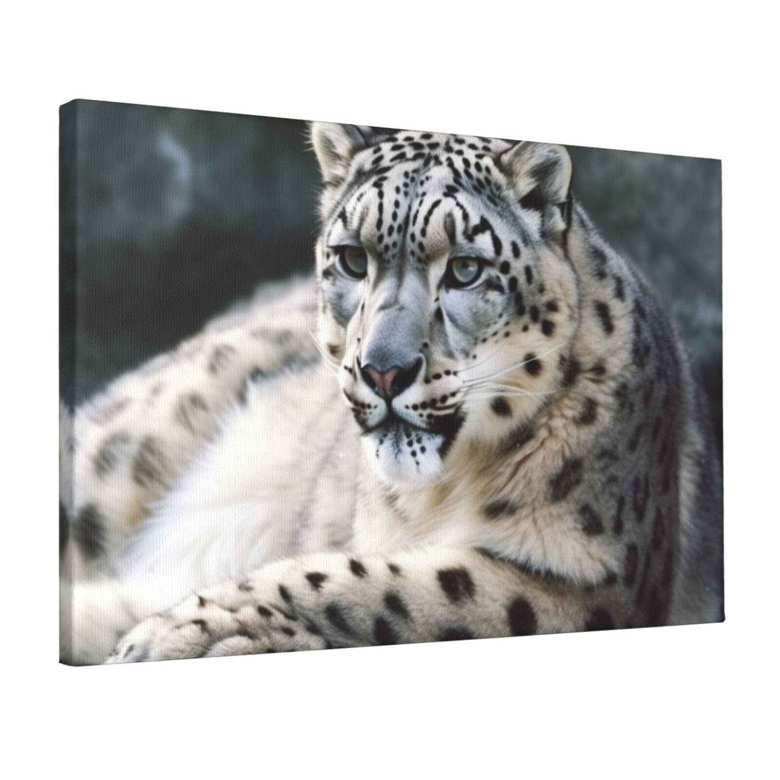 Canvas Wall Art for Living Room Wall Decor 12"x18" Modern Artwork Painting Pictures Hanging Canvas Prints Snow Leopard Aesthetic Wall Art for Bedroom Bathroom Office Wallart Decor