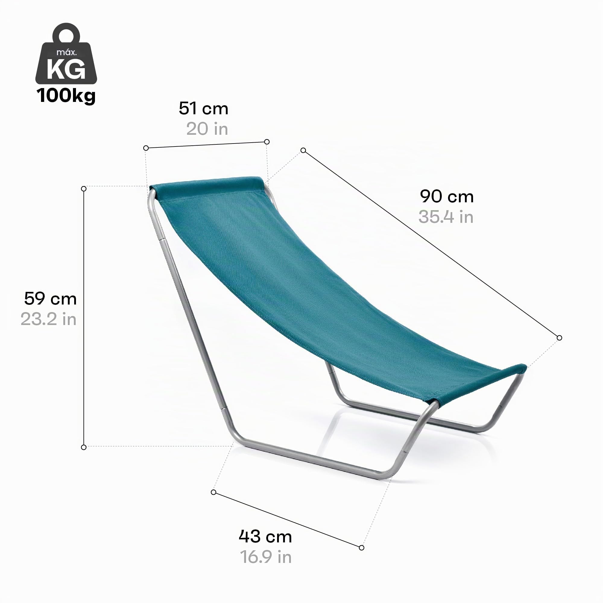 meteor Sillón Plegable - Tumbona para Jardin Camping Terraza - Silla Playa Jardín Al Aire Libre