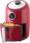 DASH Friteuse à air compacte avec contrôle de température, panier à frire antiadhésif, guide de recettes + fonction d'arrêt automatique, 2 Quart - Rouge