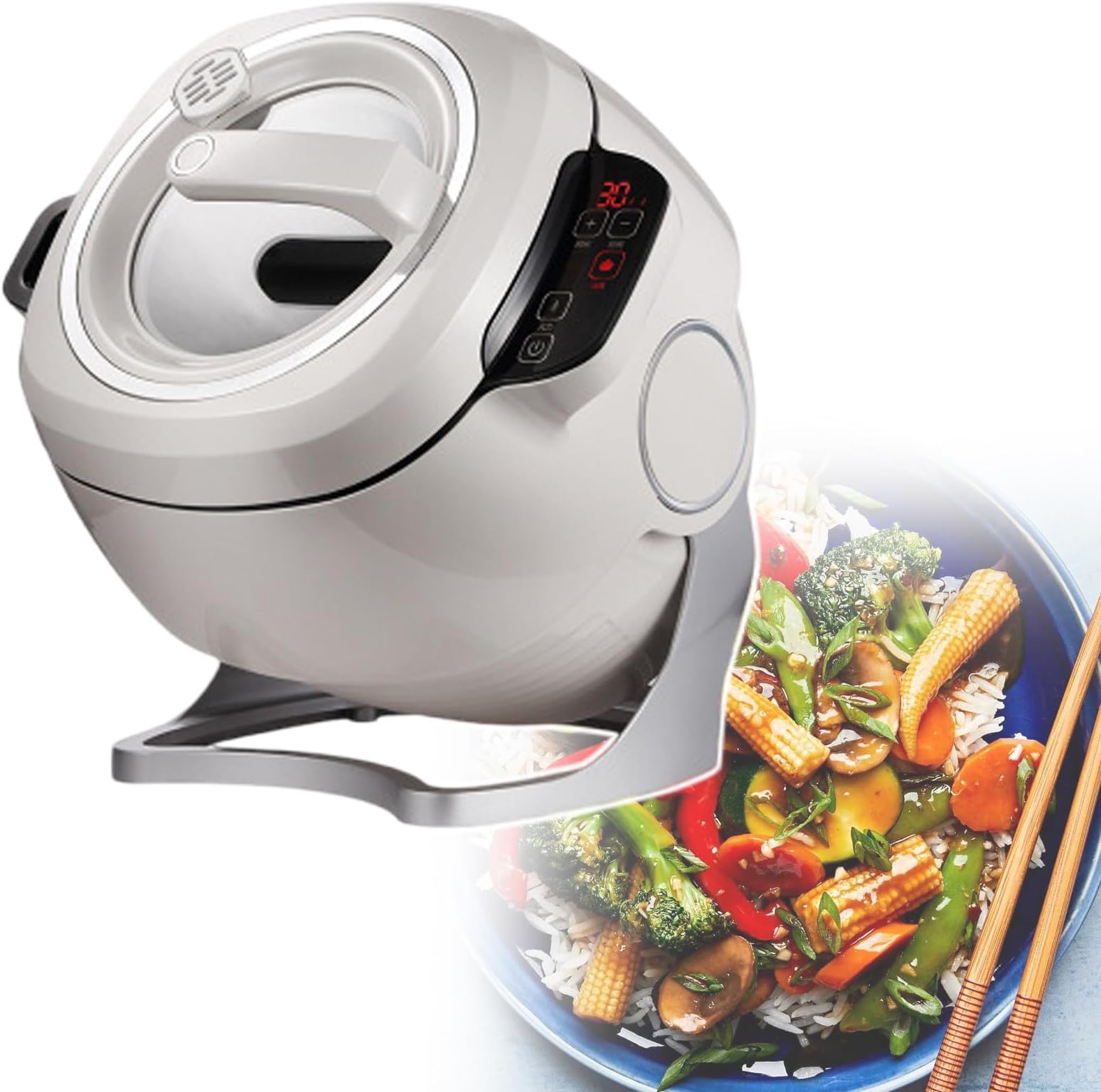 Chef Robot,Kitchen Stir Fry Machine,For Stir Frying/Stewing/Cooking,Electromagnetic Heating,360 ° Automatic Rotation,220V