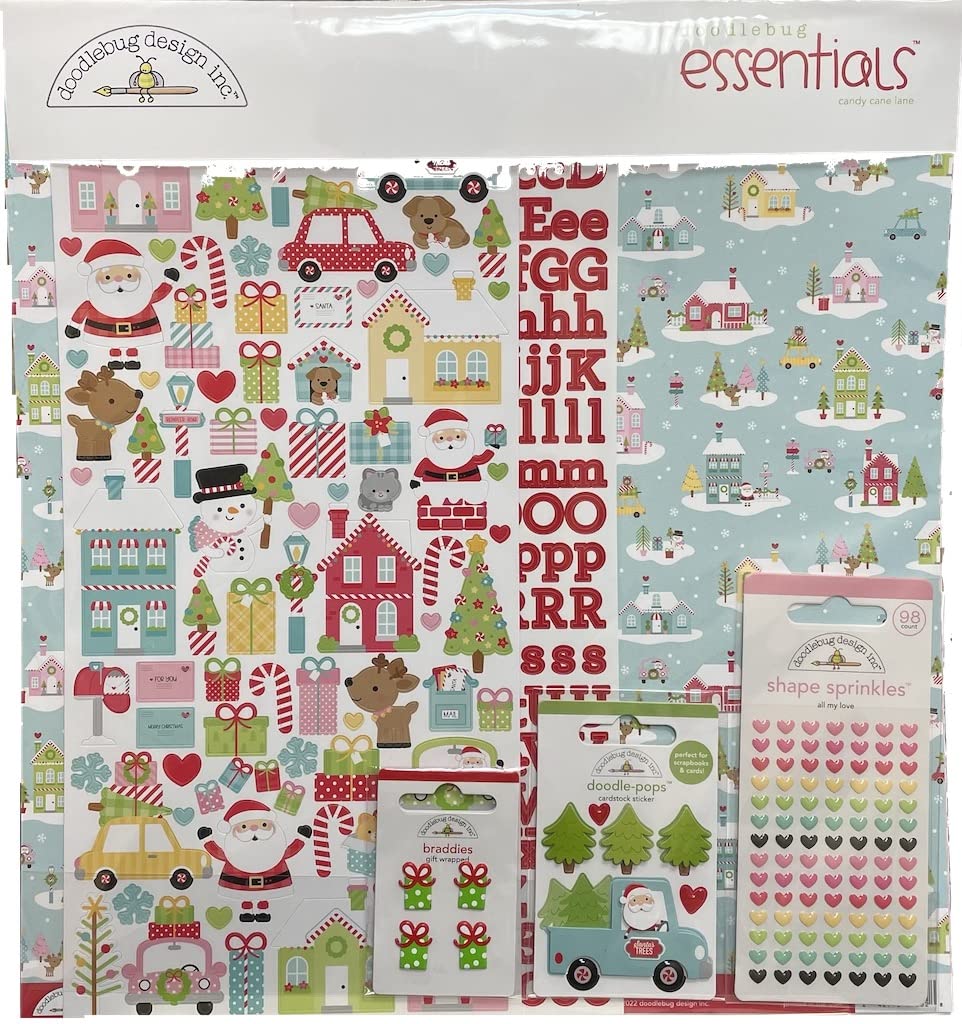 DOODLEBUGEssentials Page Kit 12"X12" - Candy Cane Lane