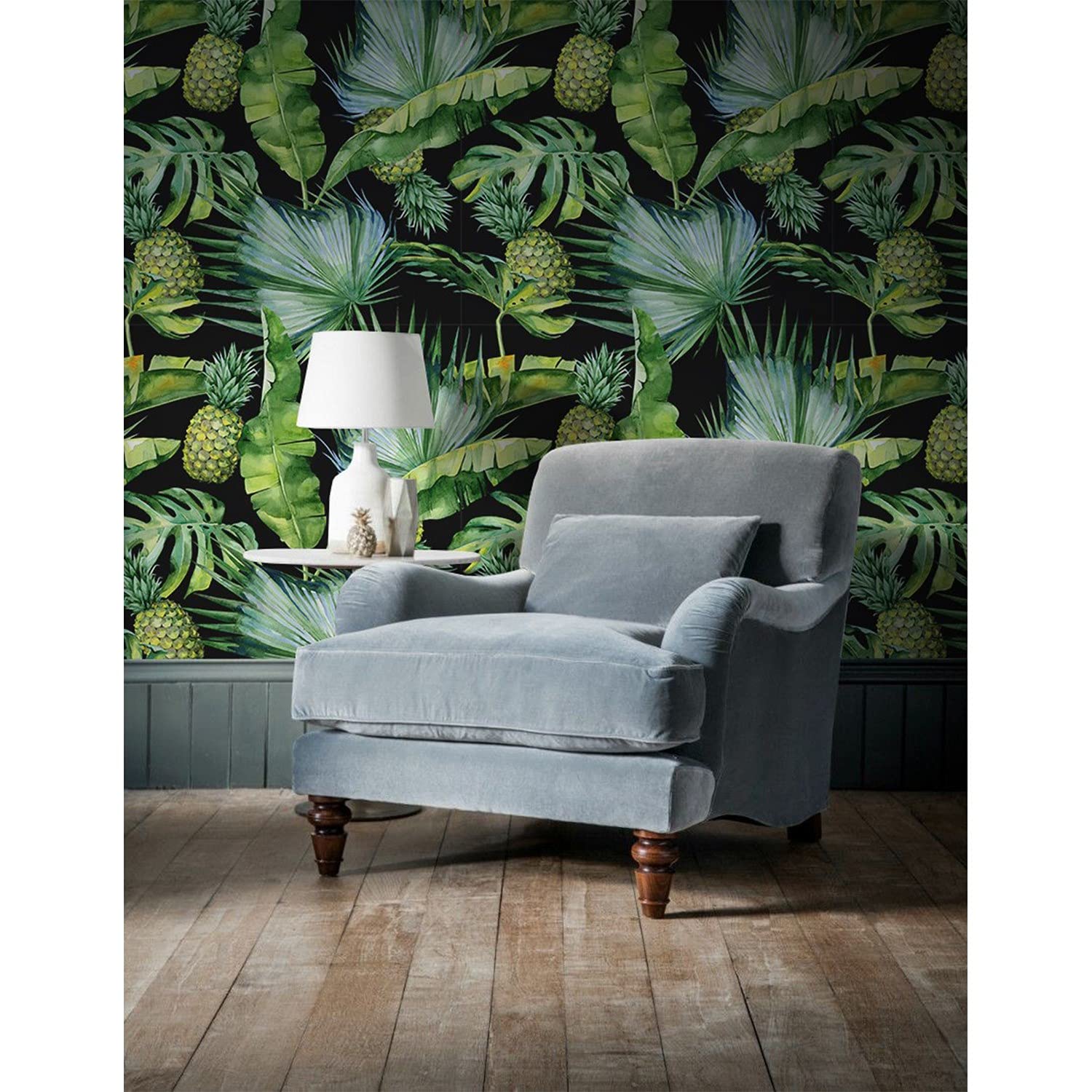 Decoration muraux papiers peints latex ananas tropicaux grand format
