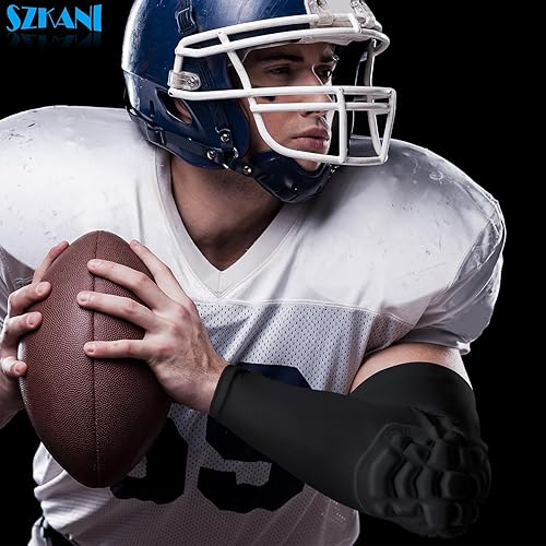 Miniatura 3 de Mangas de brazo con coderas, manga de compresión para jóvenes y adultos, coderas para baloncesto, fútbol, voleibol