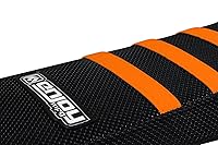 Vista 2 de Enjoy Mfg Funda de asiento compatible con KTM 2016-2023 SX65 SX 65 All BlackOrange Ribs #148