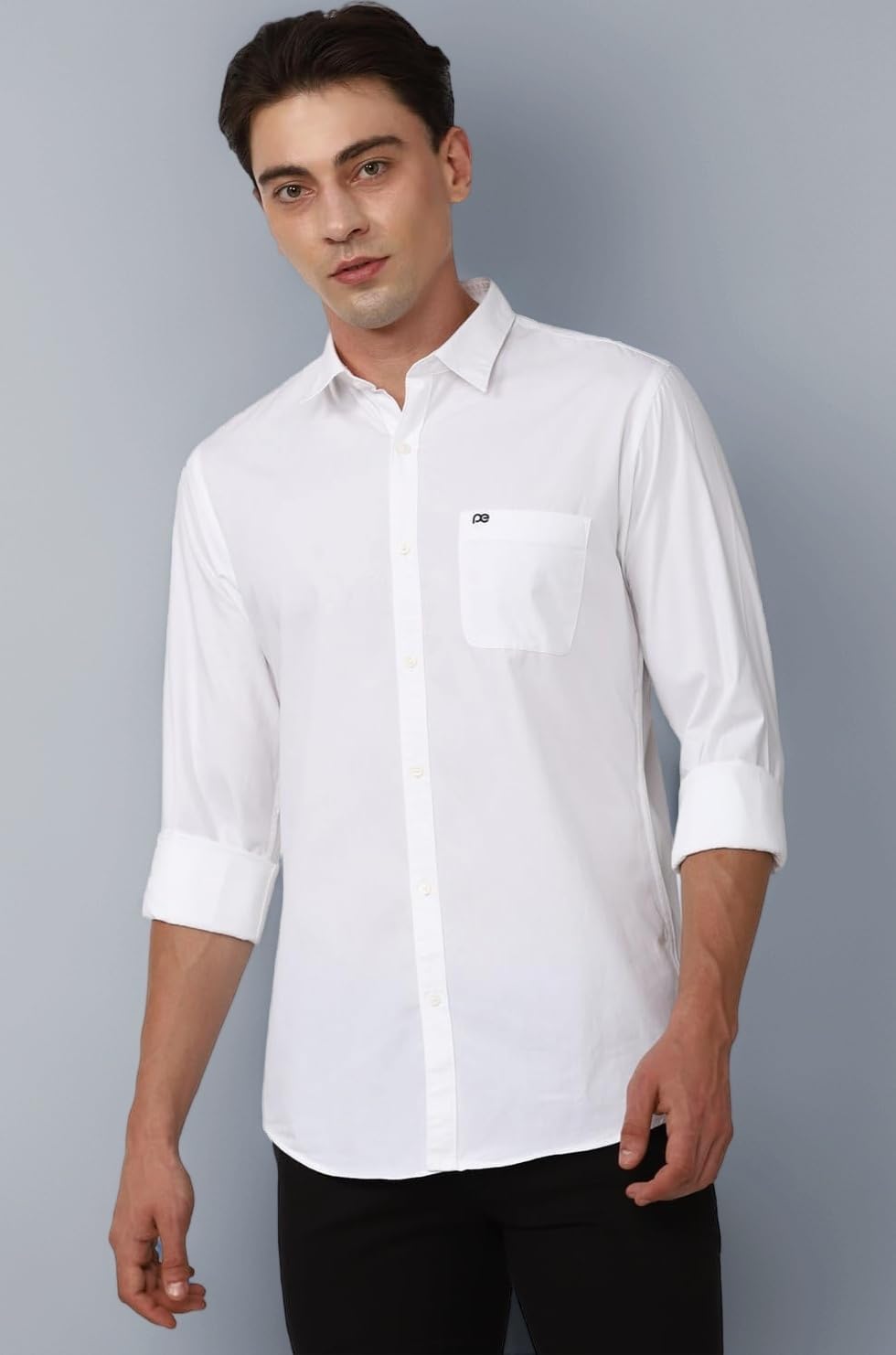Men's Slim Fit Full Sleeve Cotton Solid Casual Shirt with Pocket