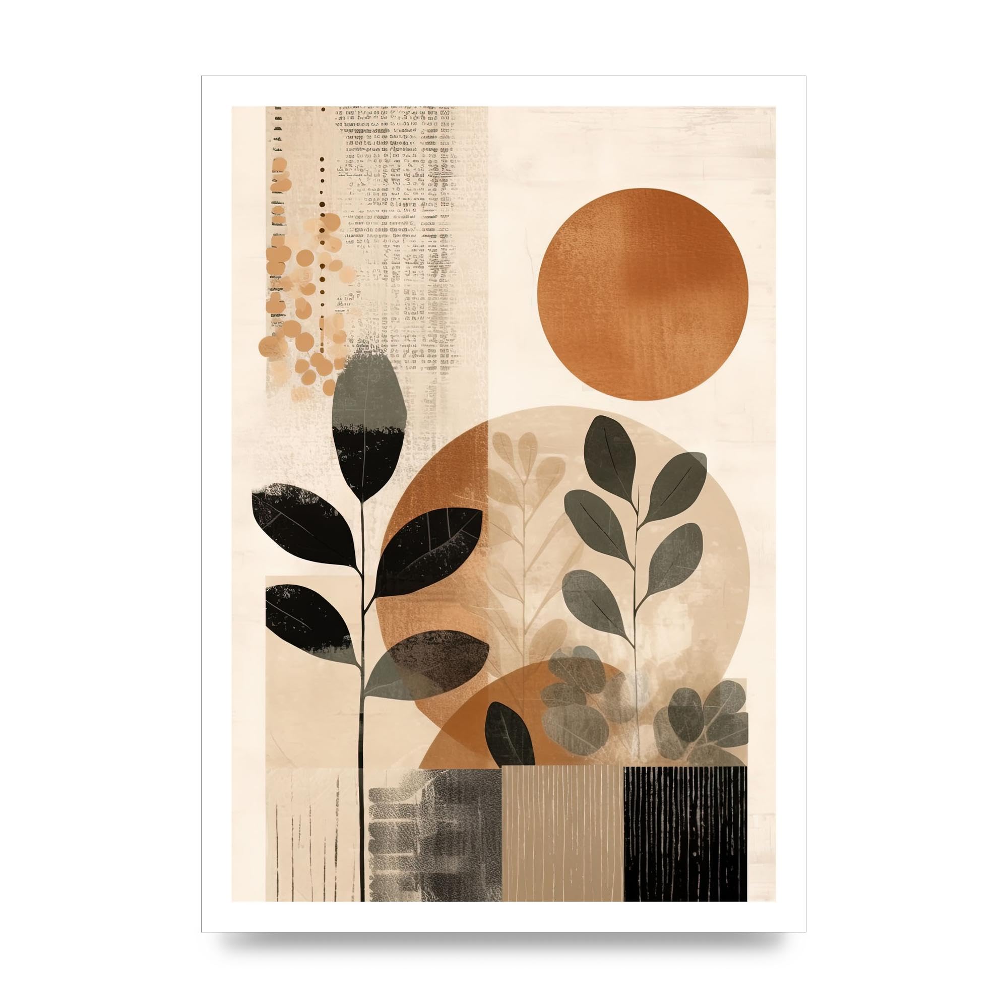 Lithobee - Abstract botanical art Home Wall Art Prints in Sizes A2, A3 & A4 Framed in a Stylish Quality Coloured Frame or Unframed - A3 Unframed