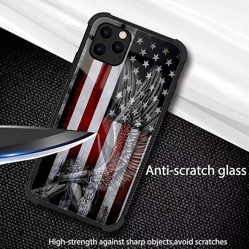 Miniatura 3 de DAIZAG Funda compatible con iPhone 13, diseño de personalidad de la bandera estadounidense de ángel con protección contra golpes y arañazos para