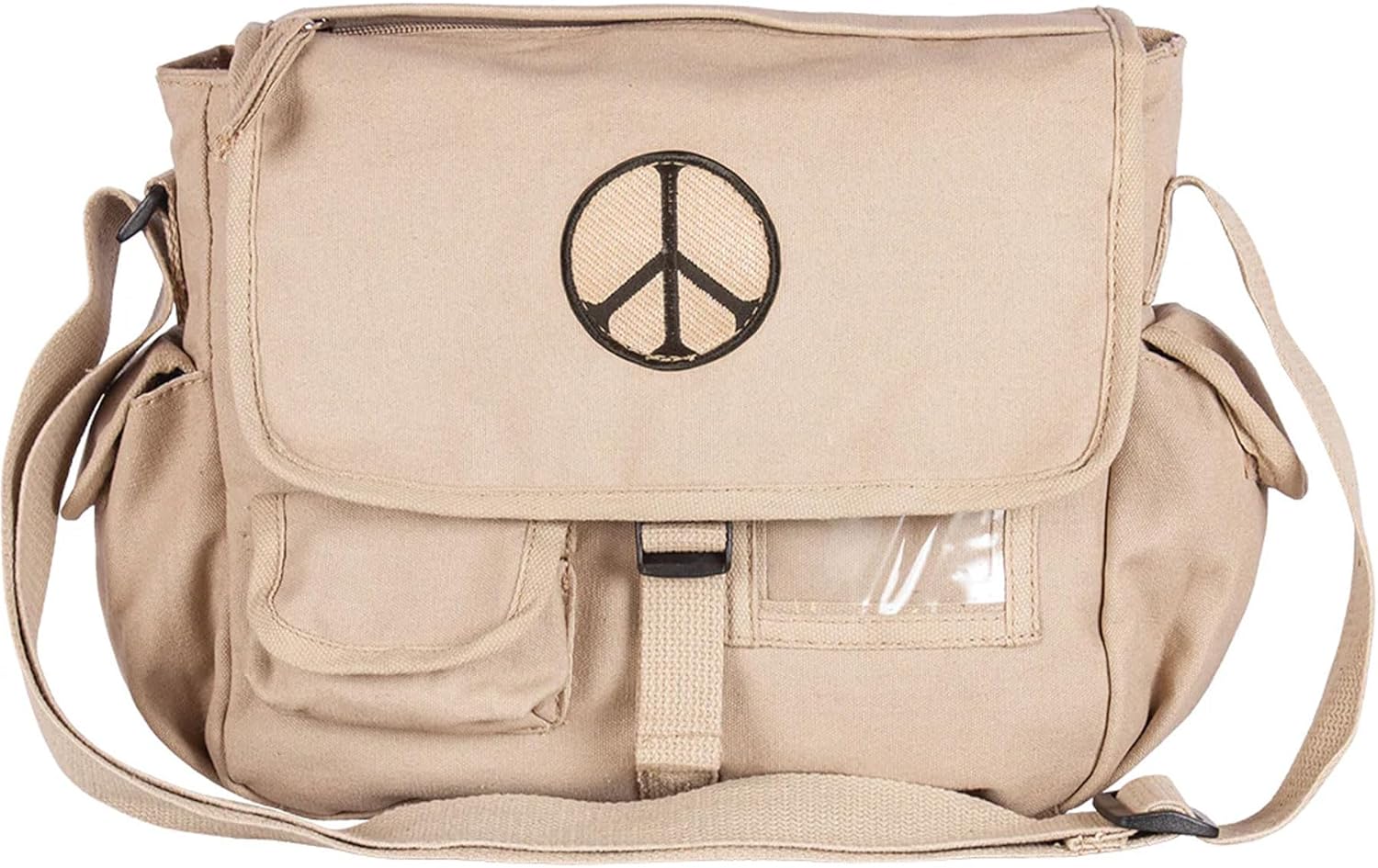 Fox Outdoor Products Retro Messenger Bag - Tactical Multi-Purpose Vintage 11.75" x 10" Crossbody Shoulder Bag - Patch Options