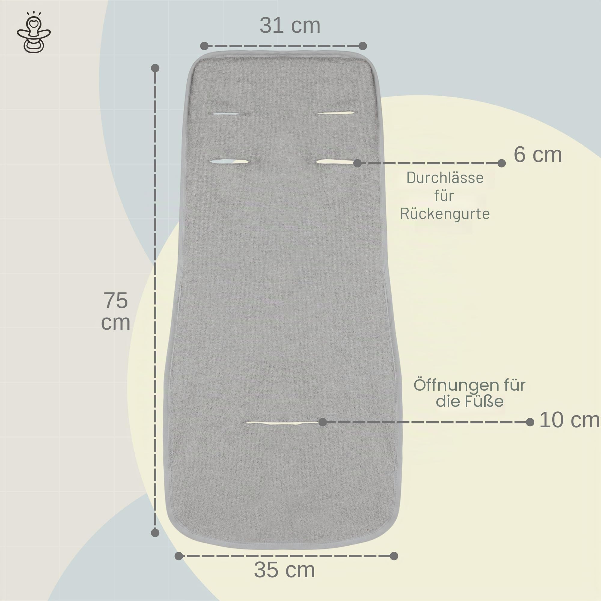 babysanity Bezug Abdeckung Sitzfläche Universal für Kinderwagen in Micro Faser Farbe Grau