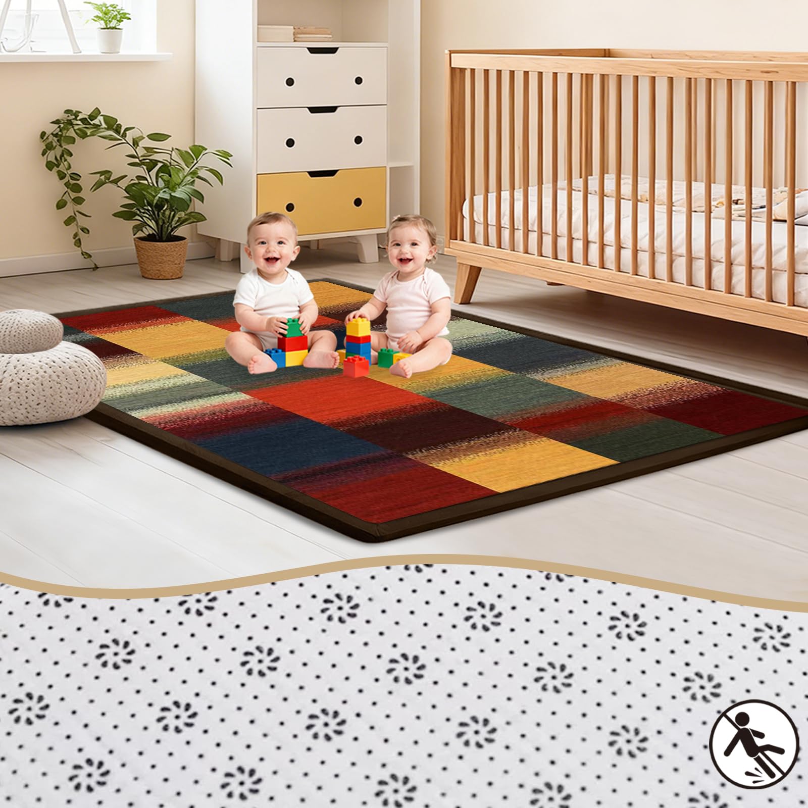 Tappeto Gioco Bambini Acolchado 2 cm Extra Spesso, Antiscivolo, Ideale per Pavimenti e Box Neonato, Palestra Neonati, Tappeto Tummy Time Neonati 190 x 300cm