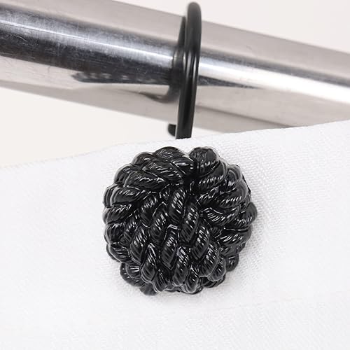 Miniatura 2 de Anillos decorativos para cortina de ducha de metal a prueba de óxido, diseño náutico moderno de granja para baño, juego de 12