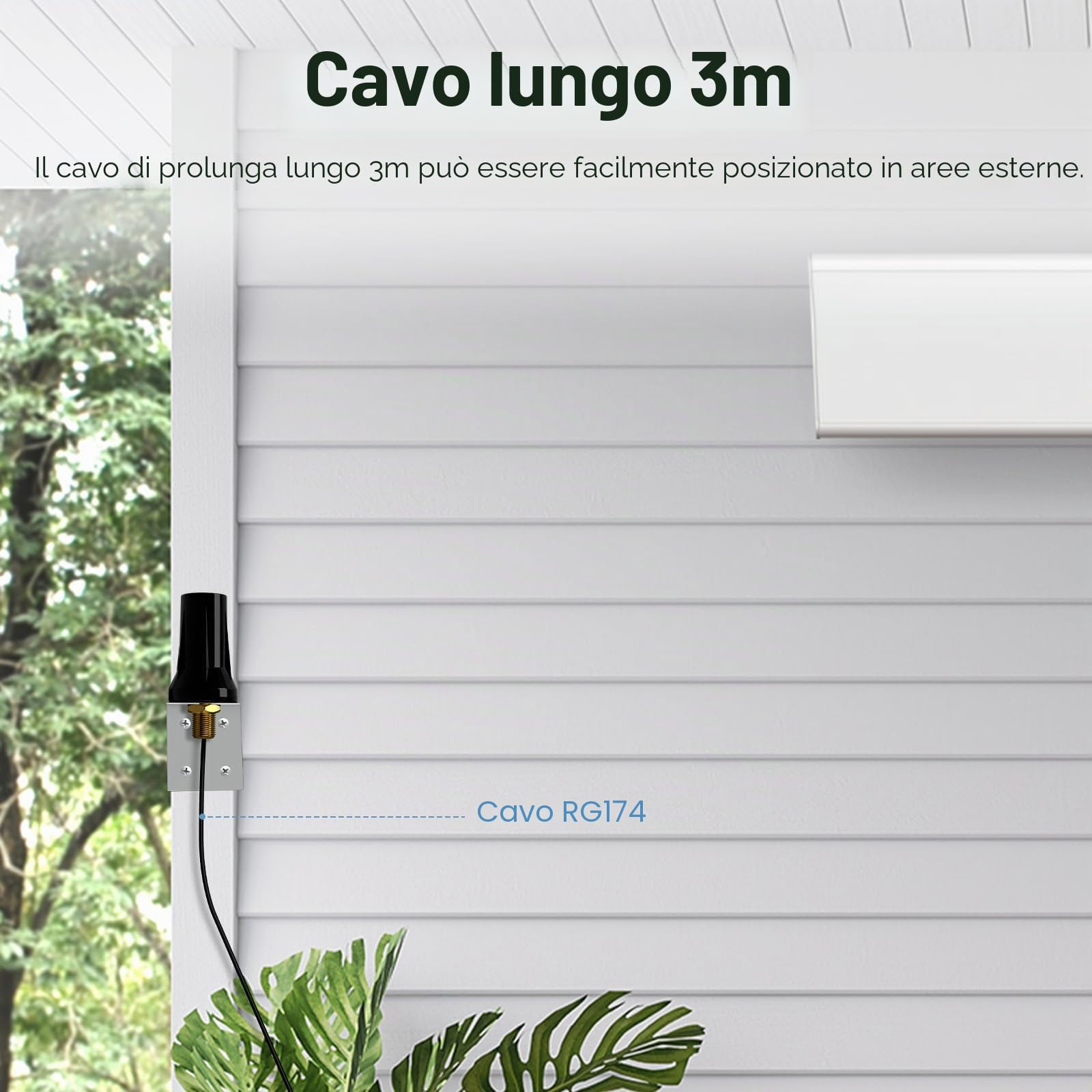 Antenna 5G 4G LTE Esterna 7DBI Omnidirezionale Amplificatore Segnale Interni Esterni Impermeabile Connettore SMA 700-6000MHz，GSM/GPRS/2G/3G/4G/5G per LTE Router Monitoraggio Della Sicurezza-3M