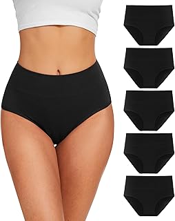 YESWEL Women's Underpants, Pack of 5, Cotton High Waist Underwear, Hipster Stretch, Breathable Panties for Women (M-XXL)