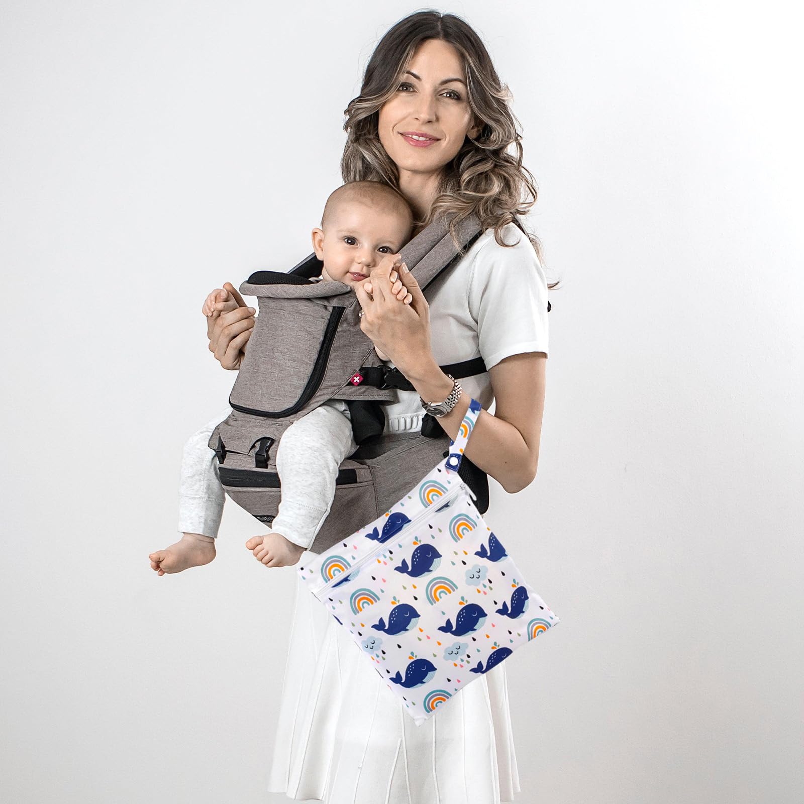 Lot de 3 Sacs Linge Sale Imperméable 30 x 28 cm Sac à Linge de Voyage Étanches avec Fermeture Éclair pour Maillots Bain Sport Gym Vêtements Humides Camping Hôtel