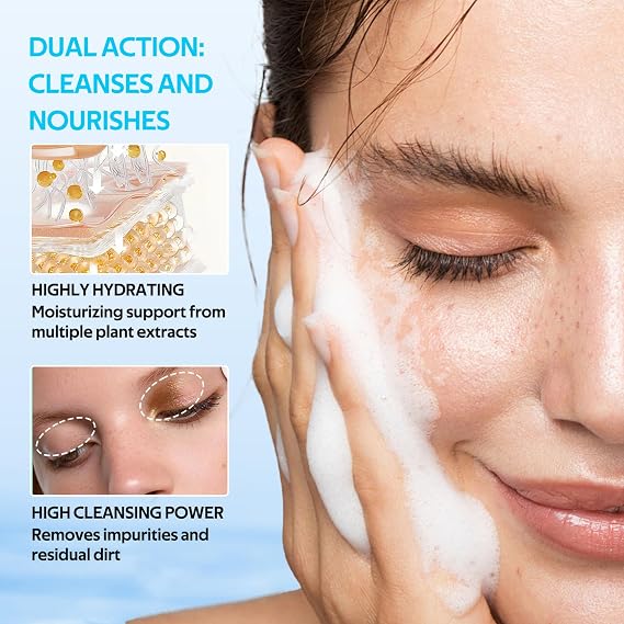 Face Wash,Facial Cleanser,Gentle Face Cleanser for Oily Skin,Rich Soft Foaming Facewash for Deep Cleansing,Hydrating for Clear&Balanced Skin