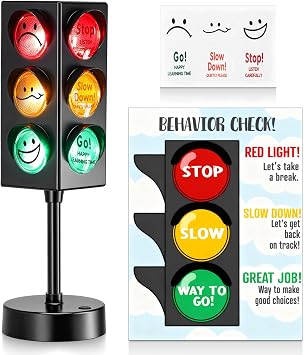 11 Inch Traffic Light Classroom Decor Teacher Must Haves Kindergarten Educational Lamp Red Green Stoplight Game for Students USB Powered Traffic Light Desk Lamp for Class Bedroom Party Decoration