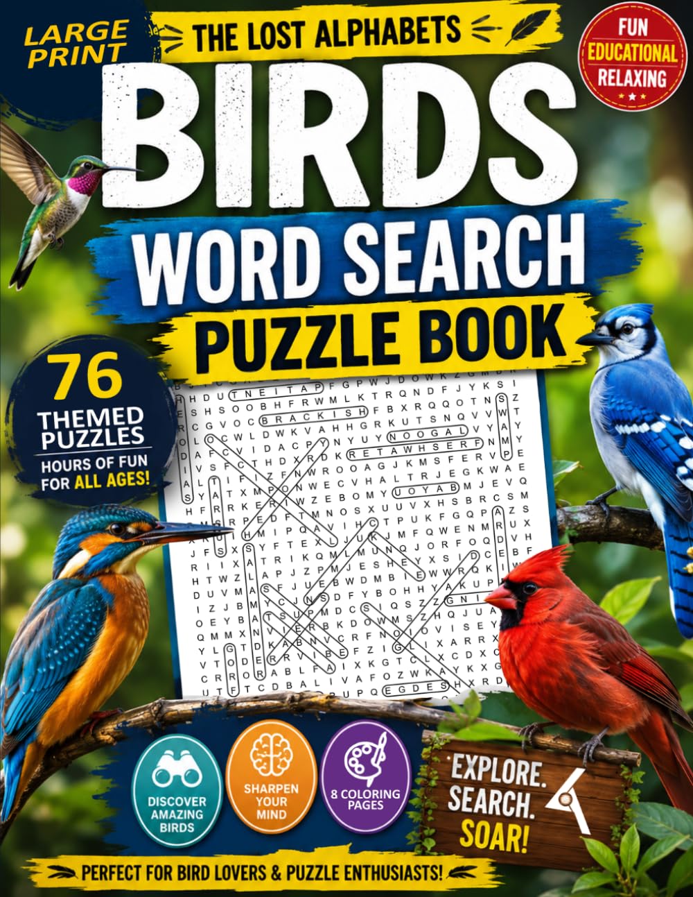 BIRDS WORD SEARCH PUZZLE BOOK | EXPLORE SEARCH SOAR!: PERFECT FOR BIRD LOVERS & PUZZLE ENTHUSIASTS