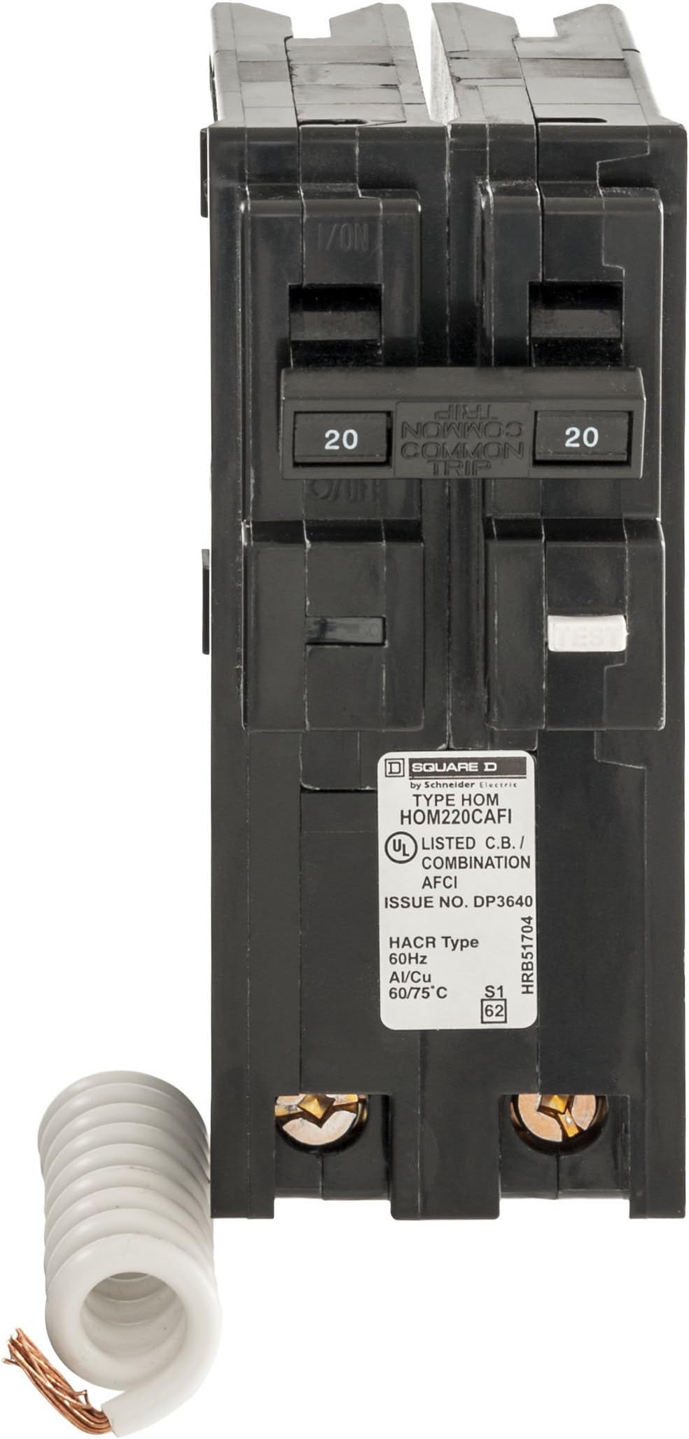 Schneider Electric Square D HOM220CAFIC Homeline 20 Amp Two-Pole CAFCI Circuit Breaker,