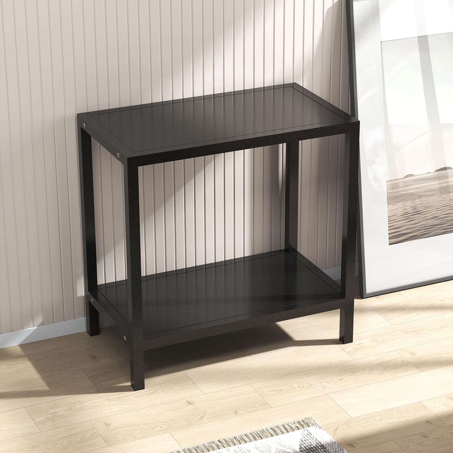 10-20 Gallon Fish Tank Stand Storage Shelf,Heavy Duty Sturdy Reptile Stand,28.4“*27.3“*15.6“Gallon Aquarium Stand,Reptile Tank Stand,Terrarium Stand,Breeder Tank Stand,Total Load 600lbs,Black