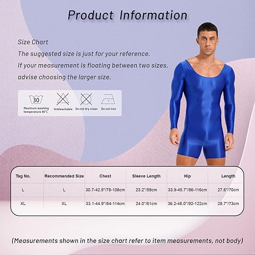 Miniatura 7 de YiZYiF Enterizo corto de una pieza para hombre de manga larga, leotardo deportivo de lucha libre